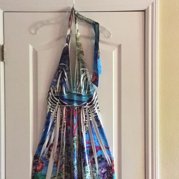 NWOT, S-Twelve, Maxie Hawaii Halter Dress, Size S - Picture 2 of 7